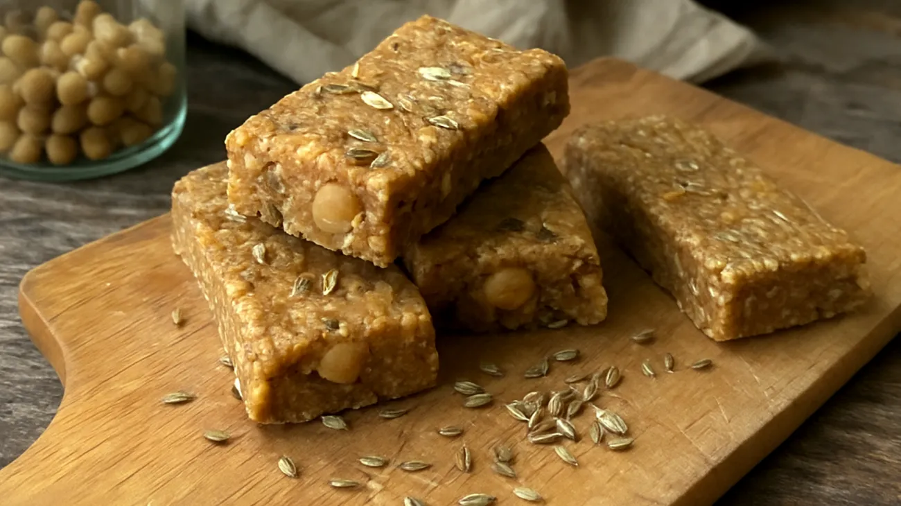 Kichererbsen-Maca-Riegel mit Fenchelsamen"