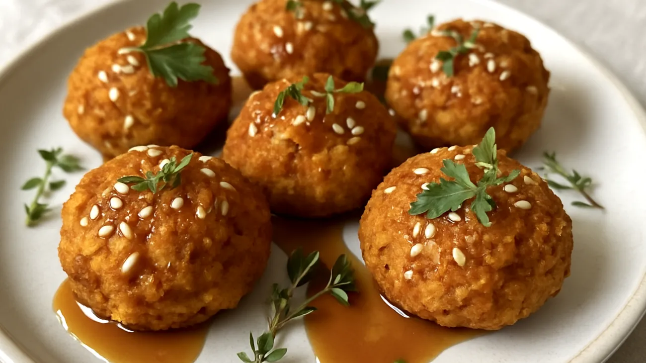 Miso-Kichererbsen-Bällchen mit Sesam"